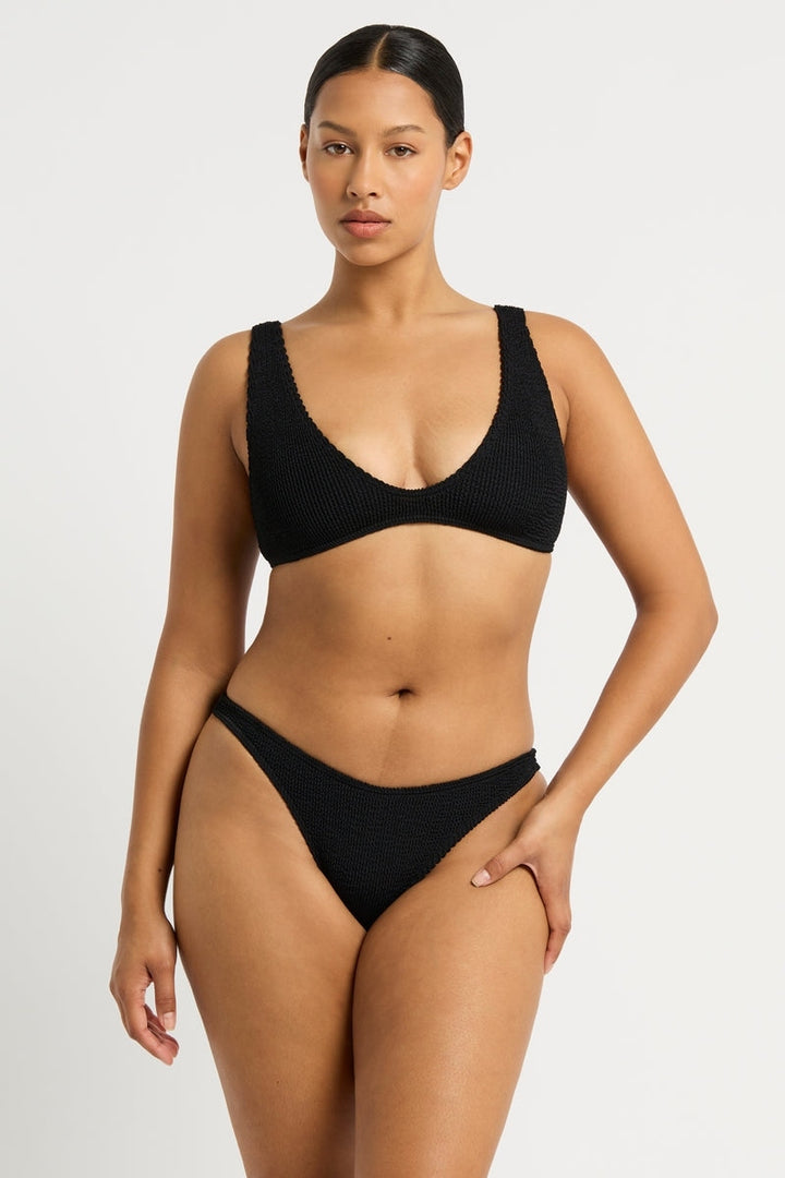 Scout Crop Bikini Top in Black
