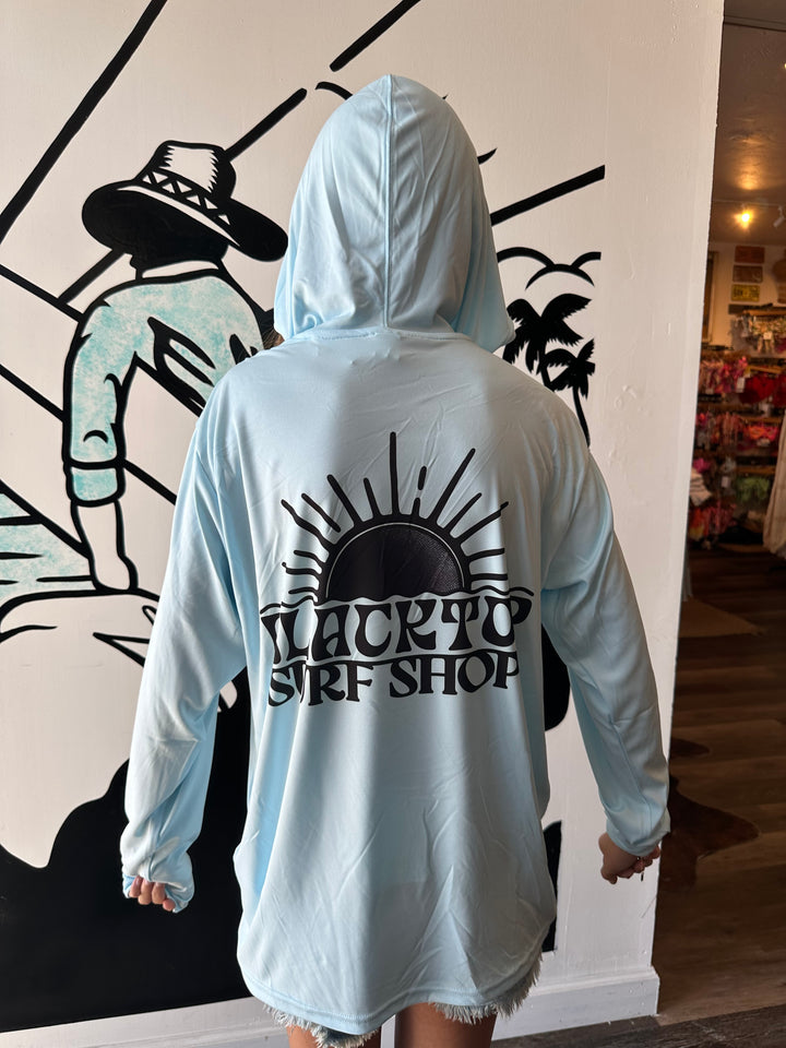 Blacktop Sun Performance Hoodie in Ice Blue