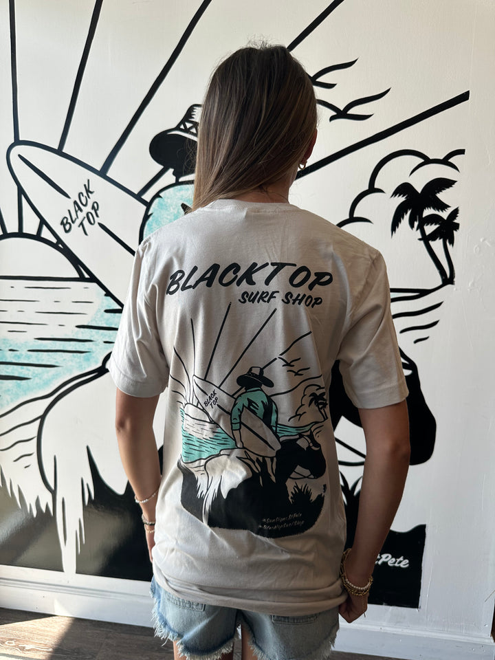 Blacktop Cowboy Tee in Heather Dust
