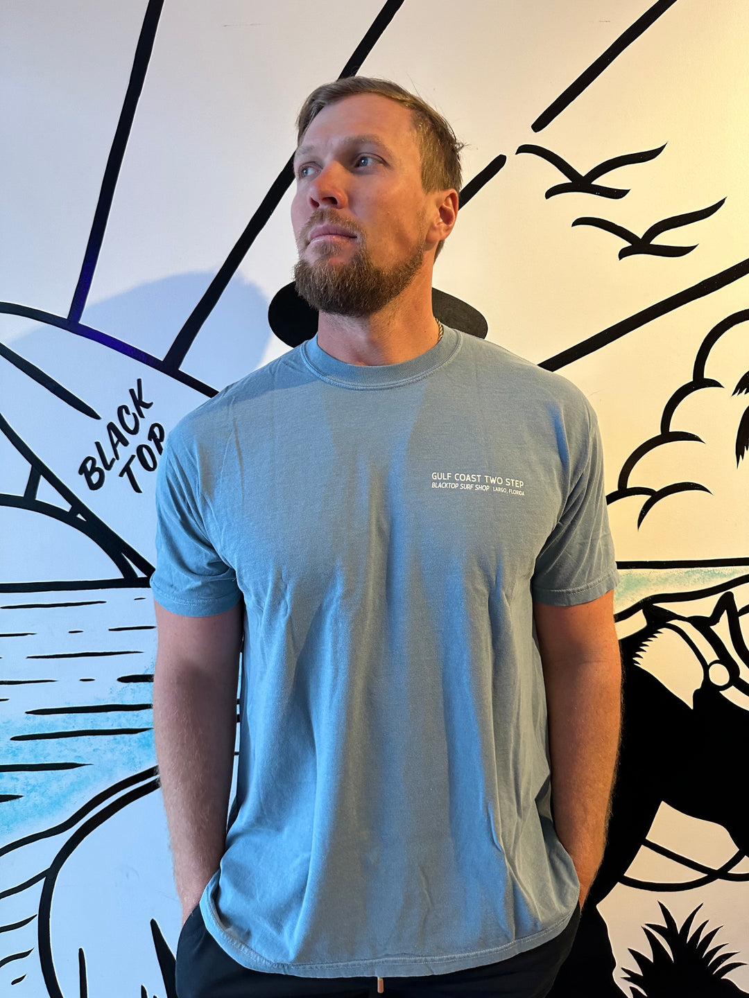 Gulf Coast Two Step Tee in Ice Blue