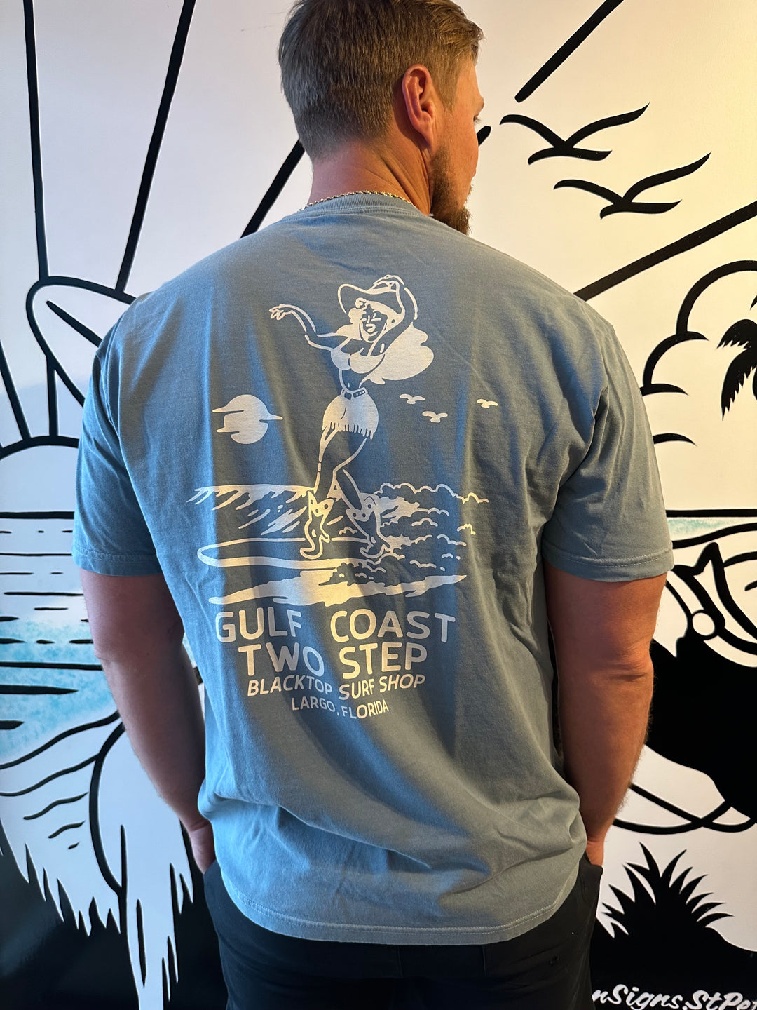 Gulf Coast Two Step Tee in Ice Blue