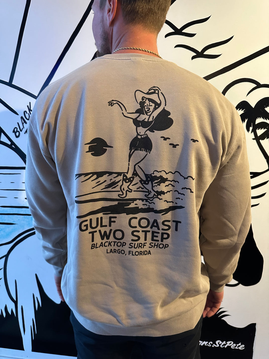 Gulf Coast Two Step Crewneck Sweatshirt in Cement