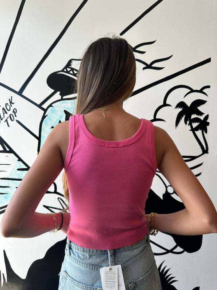 Blacktop Mermaid Treasure Tank in Pink