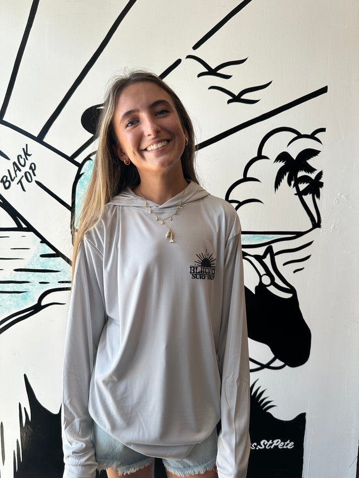 Blacktop Sun Performance Hoodie in Silver