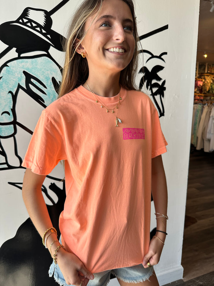 Geo Surf Tee in Neon Canteloupe