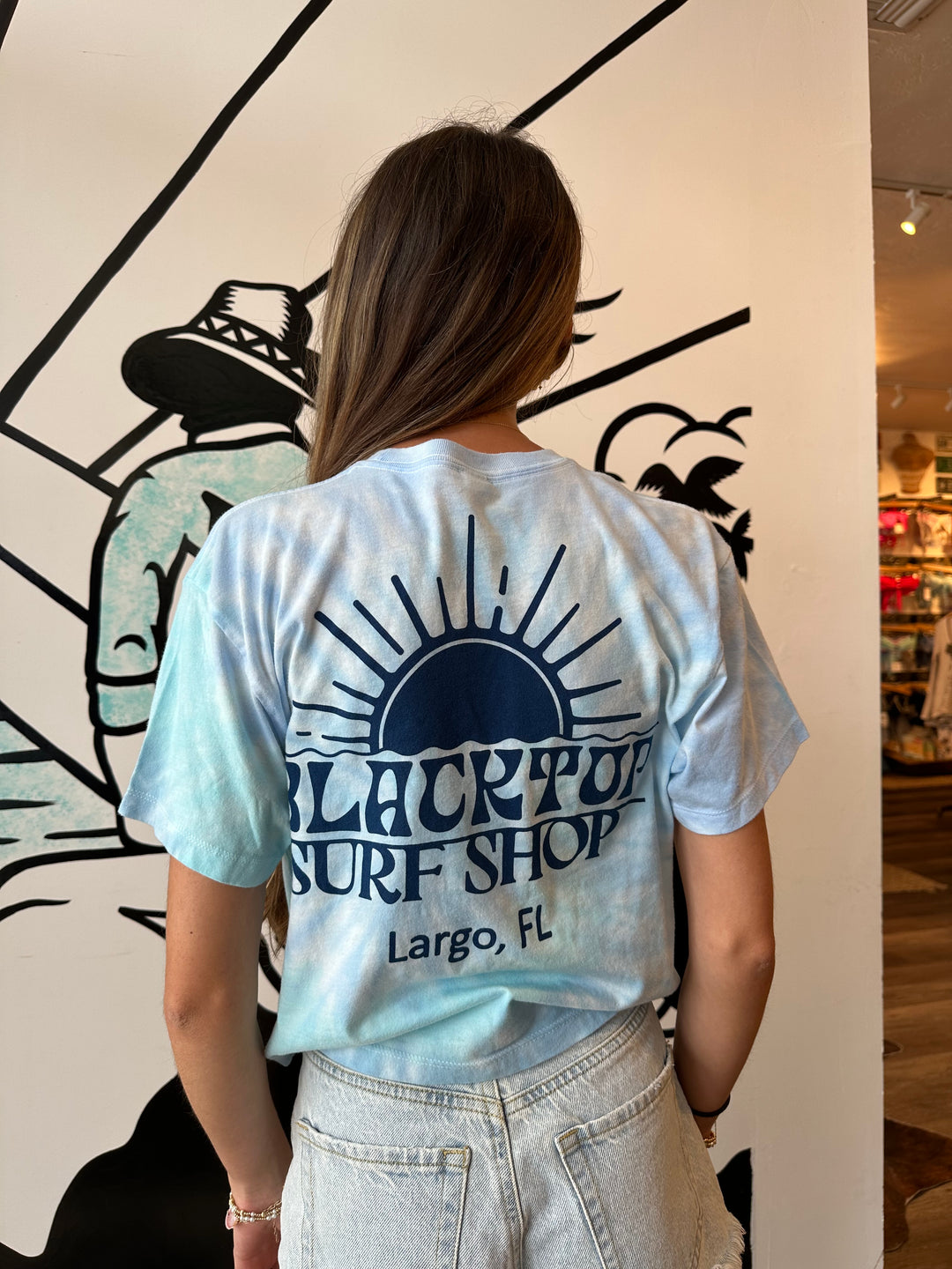 Blacktop American Summer Tie Dye Crop Tee