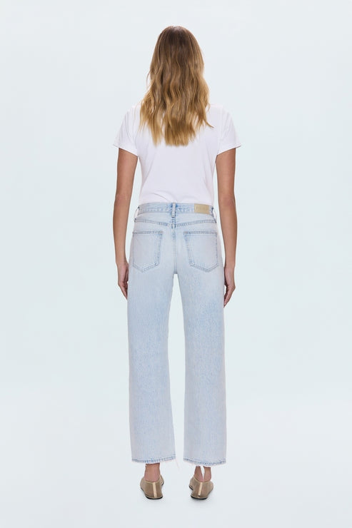Lexi Mid Rise Bowed Straight Leg Jean in Solstice Distressed
