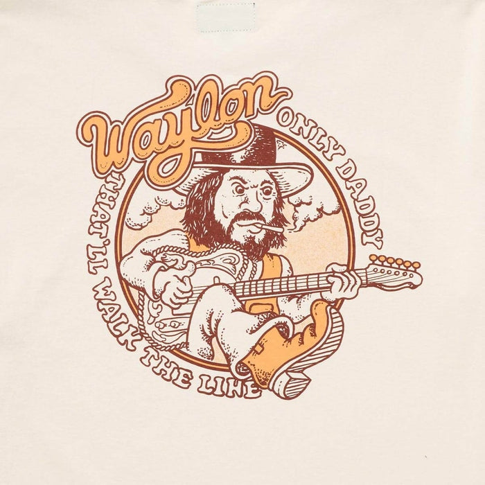 Seager x Waylon Jennings Only Daddy That'll Walk the Line Tee White