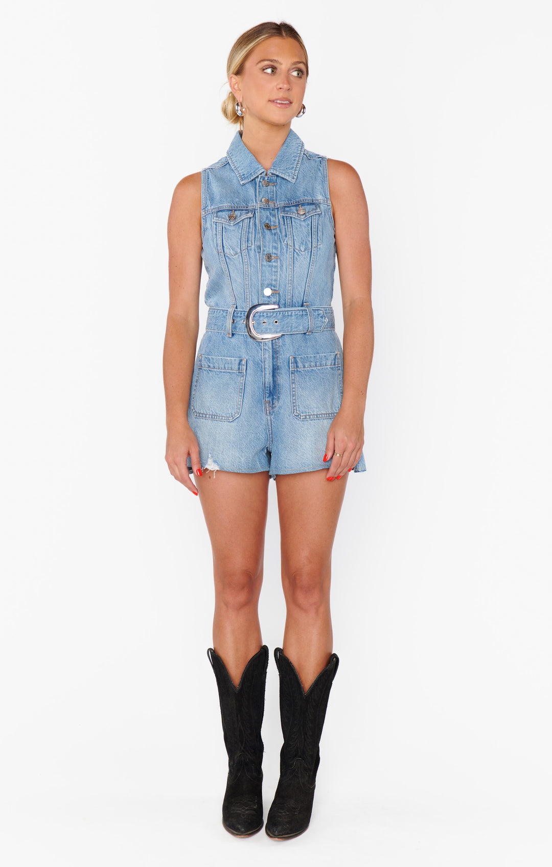 Rancho Mirage Romper in Hailstorm