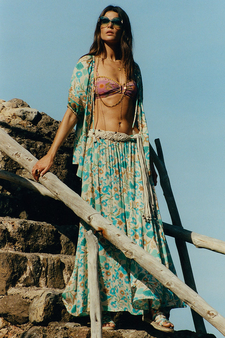 Goldie Maxi Skirt in Lagoon