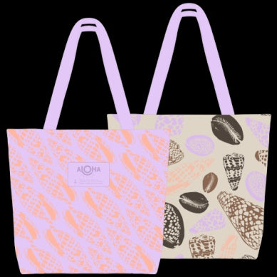 Miter Lineup Reversible Tote in Nectarine/Lavender
