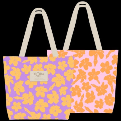 Puakenikeni Buds Reversible Tote in Ube