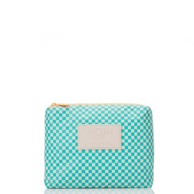 Tiny Check Small in Blue Lagoon/Sandstone