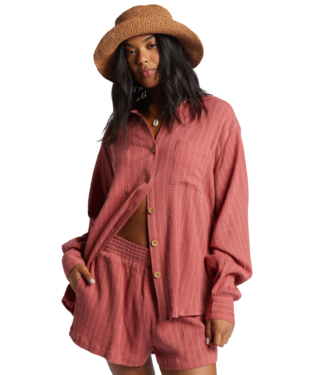 Swell Long Sleeve Shirt in Red Clay