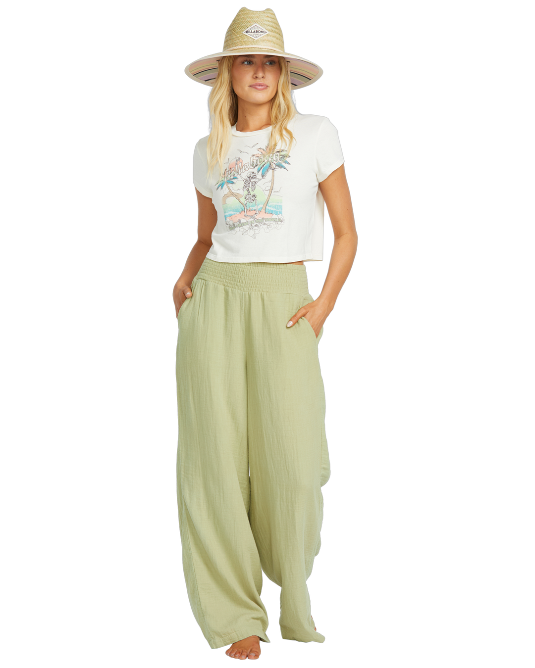 New Waves Gauze Pant in Avacado