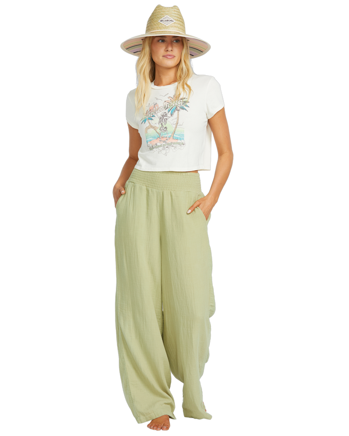 New Waves Gauze Pant in Avacado