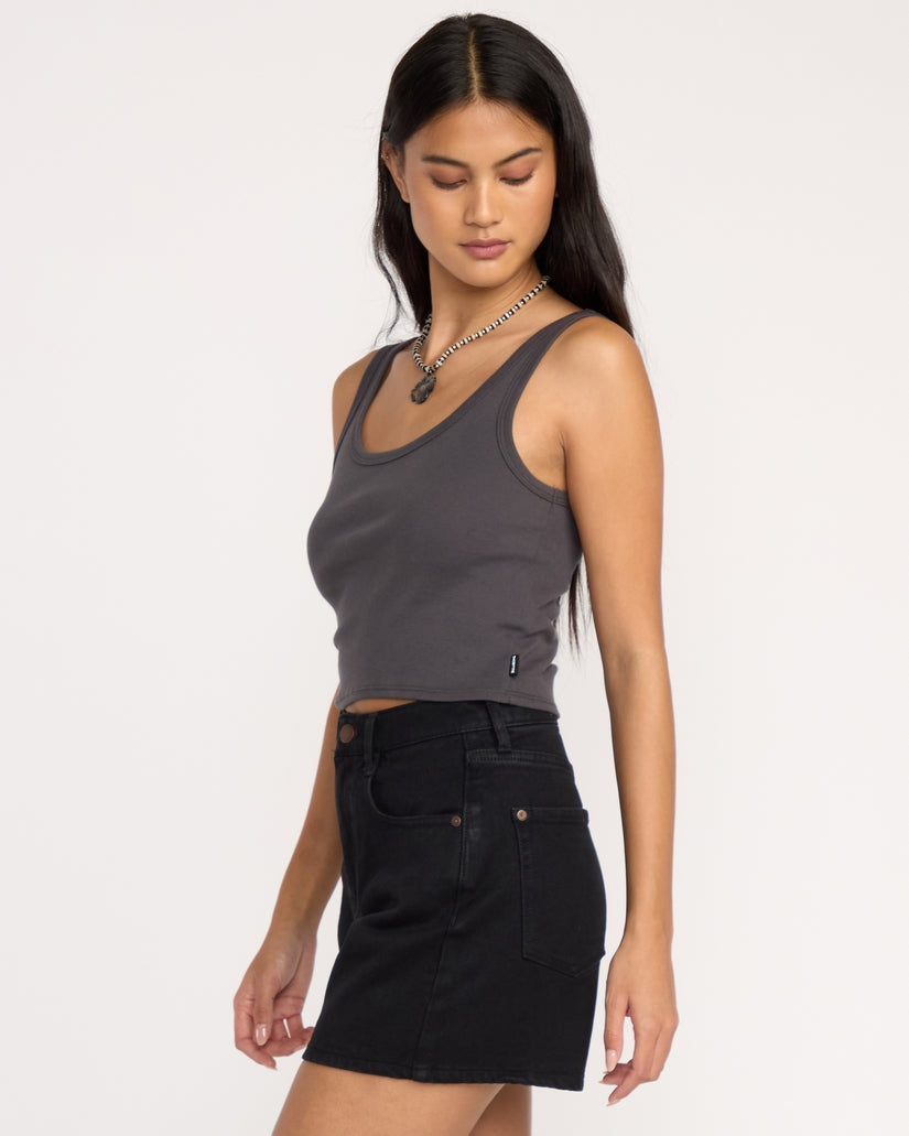 Goddess Knit Tank in Black Sands