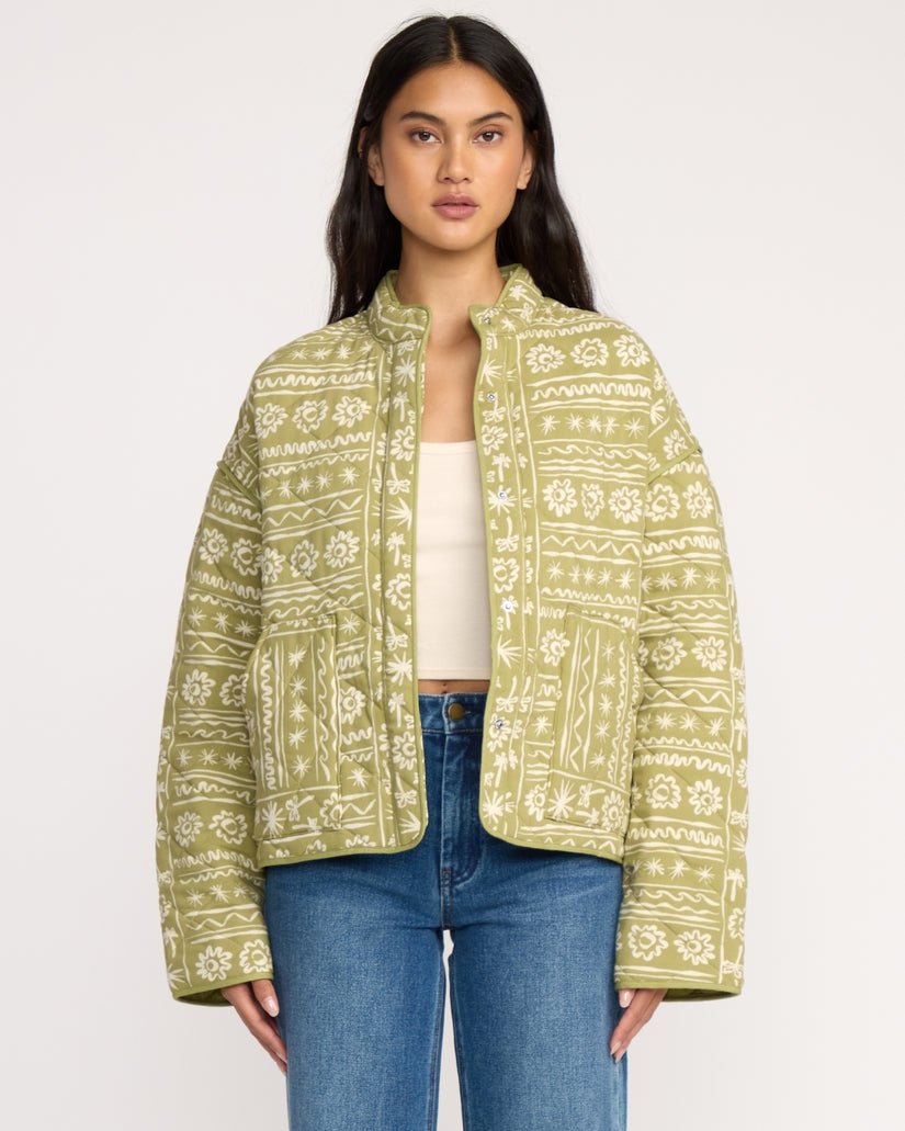 Folk Story Jacket in Green Tea
