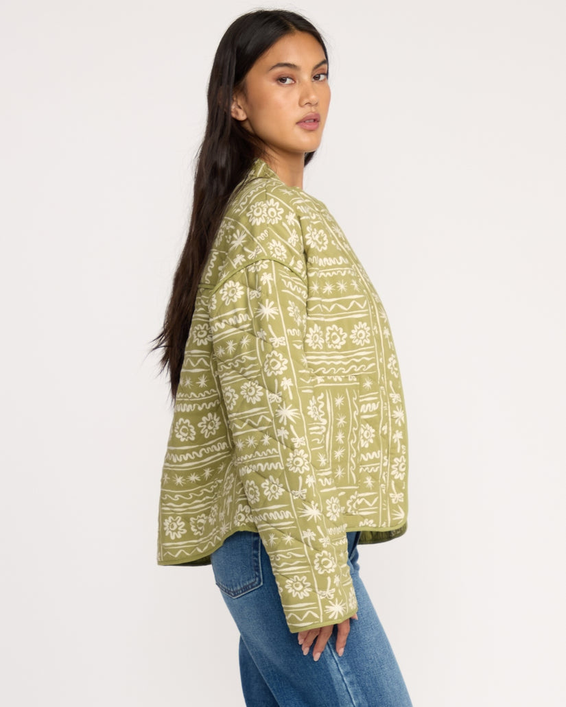 Folk Story Jacket in Green Tea