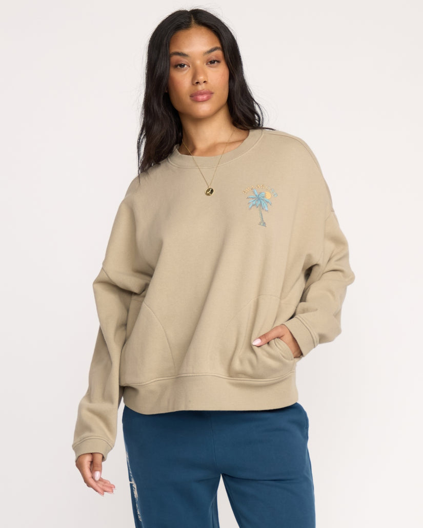 Palmin Camp Crewneck Sweatshirt in Cobblestone