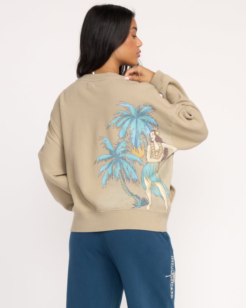 Palmin Camp Crewneck Sweatshirt in Cobblestone