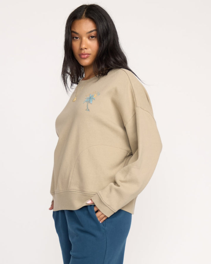 Palmin Camp Crewneck Sweatshirt in Cobblestone