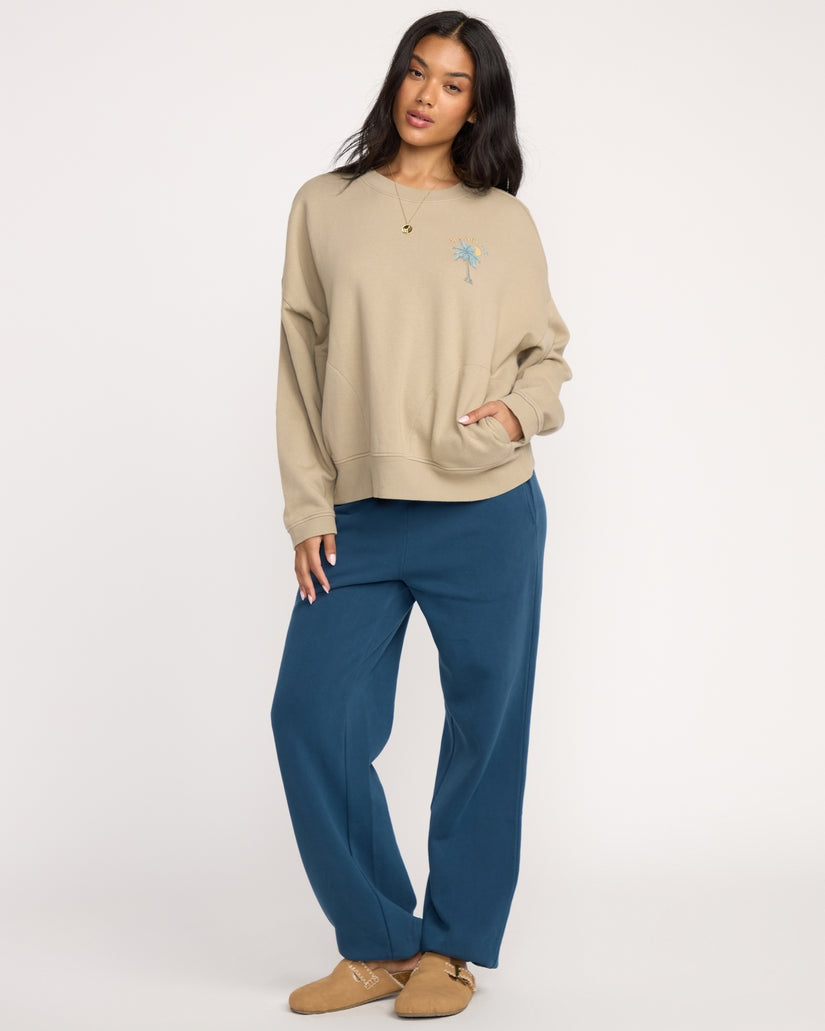 Palmin Camp Crewneck Sweatshirt in Cobblestone