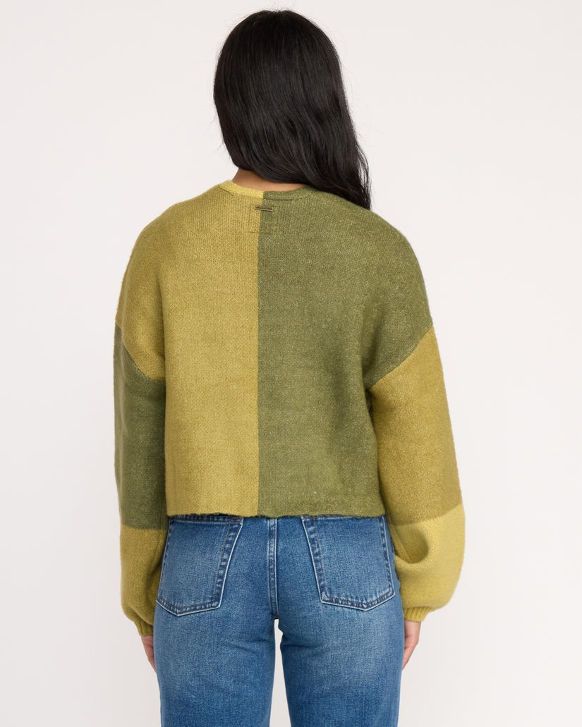 Block Out Cardigan in Green Tea