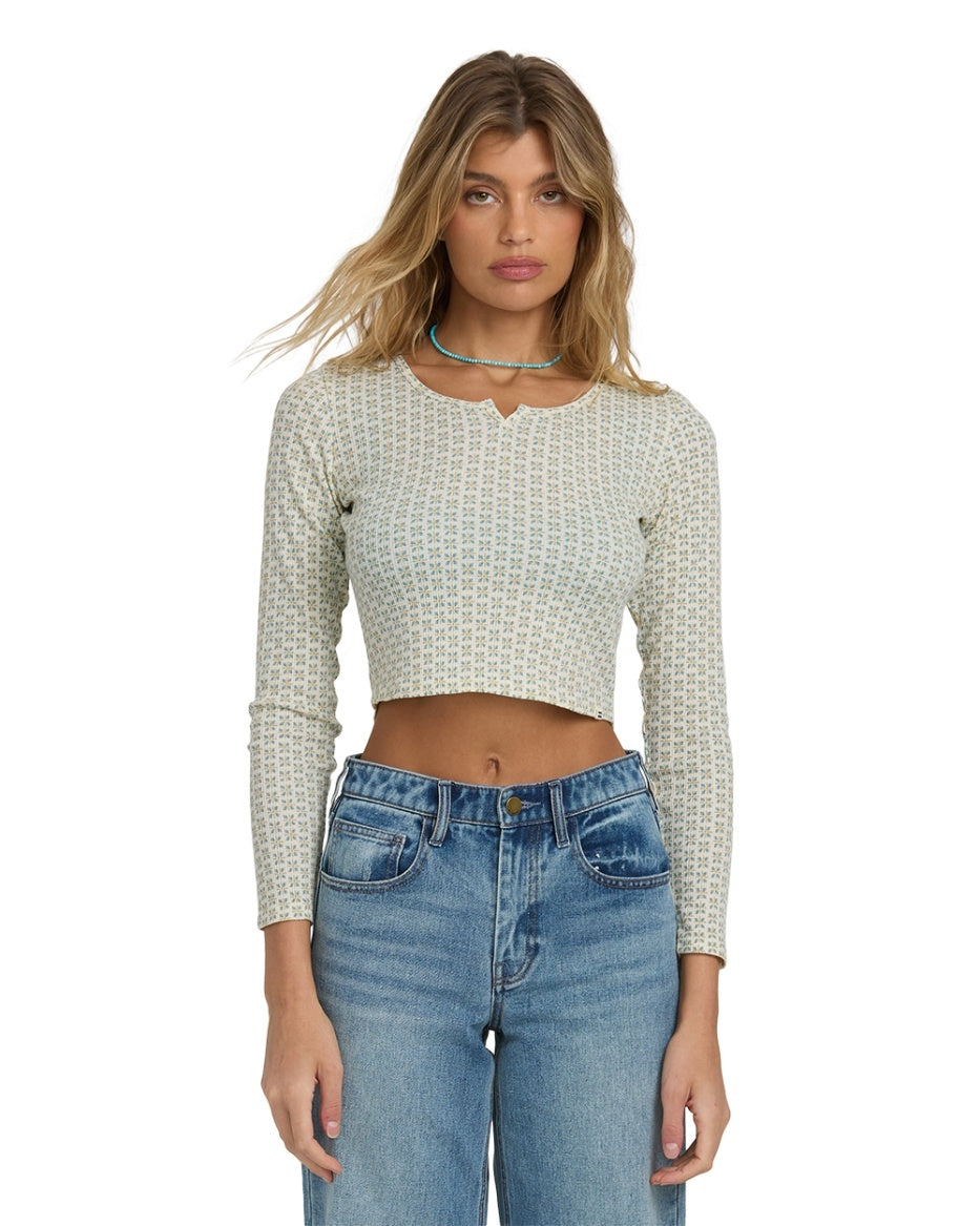 Reese LS Thermal Top in Mason Blue