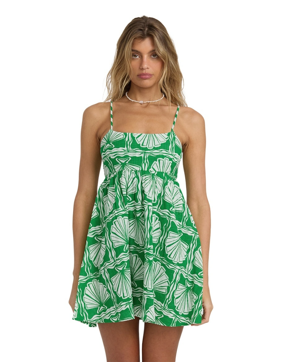 Sea Shell Mini Dress in Kelp