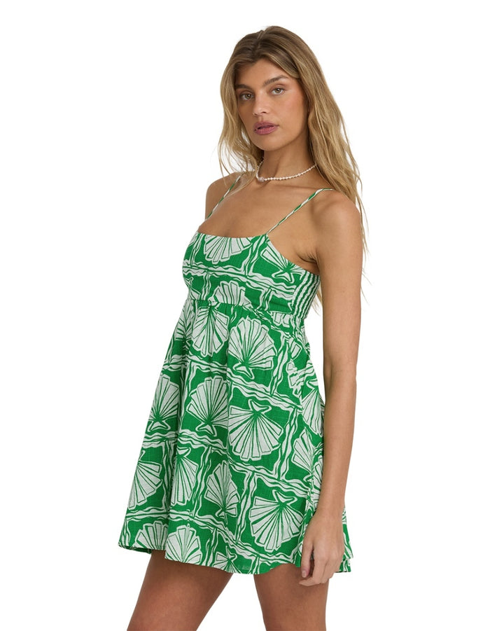 Sea Shell Mini Dress in Kelp