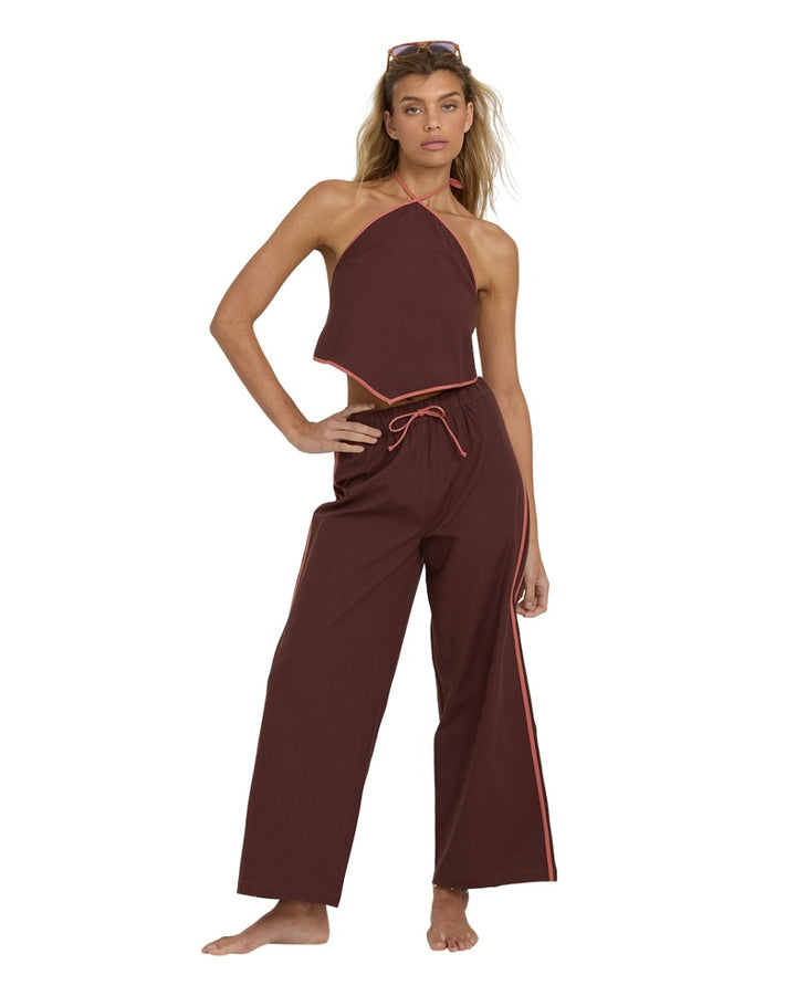 Double Take Halter Top in Teak