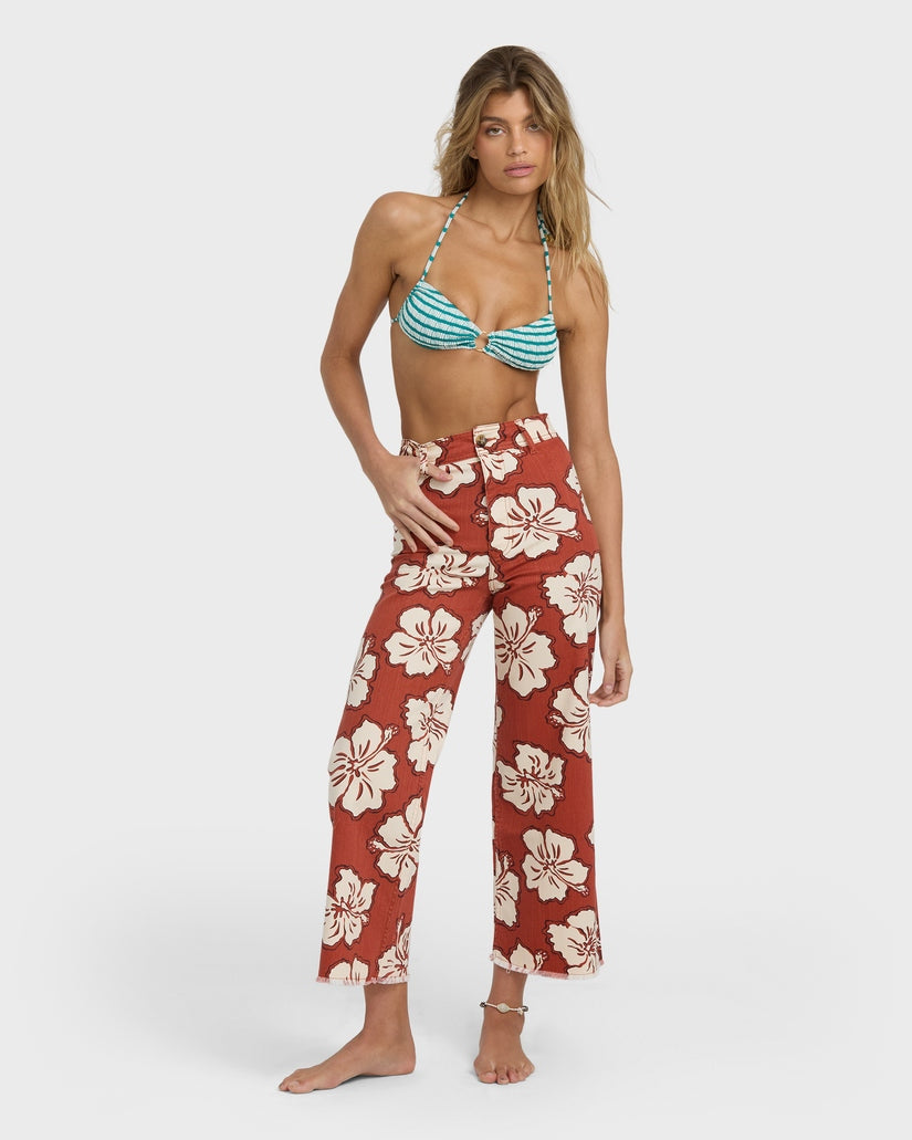 Free Fall Printed Twill Pant in Sedona