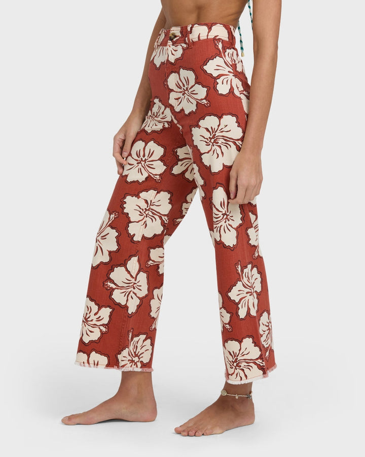 Free Fall Printed Twill Pant in Sedona