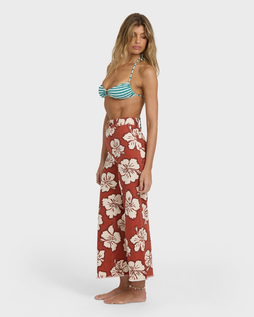 Free Fall Printed Twill Pant in Sedona