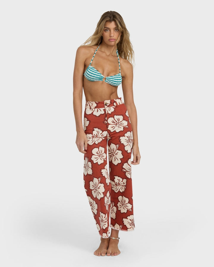 Free Fall Printed Twill Pant in Sedona
