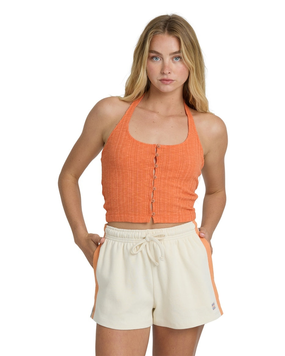 Friday Night Knit Halter Top in Saffron