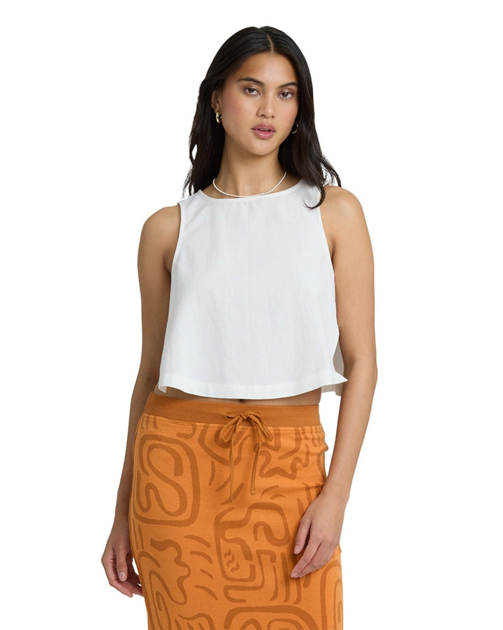 So Breezy Woven Tank in Salt Crystal