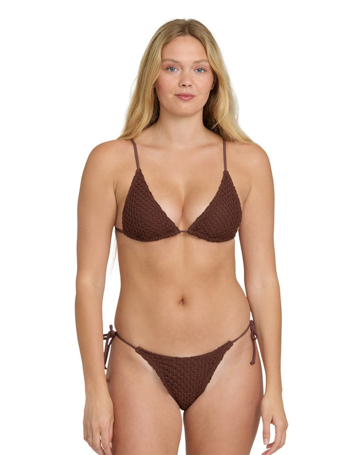 Twisted Tides Tie Side Dippi Bikini Bottom in Espresso