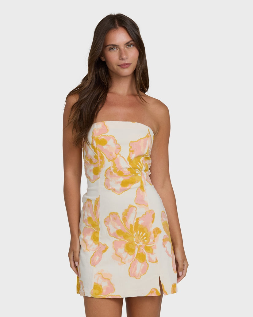 Floral Trippin Mini Dress in Salt Crystal
