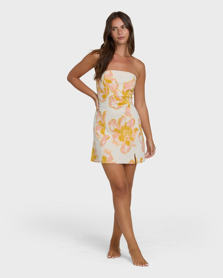 Floral Trippin Mini Dress in Salt Crystal