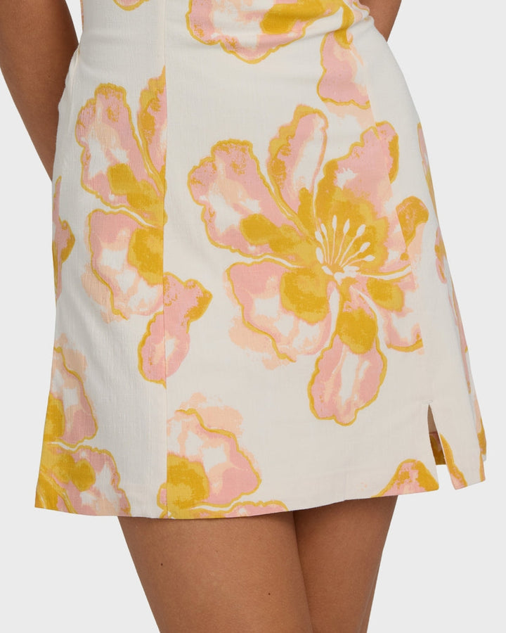 Floral Trippin Mini Dress in Salt Crystal