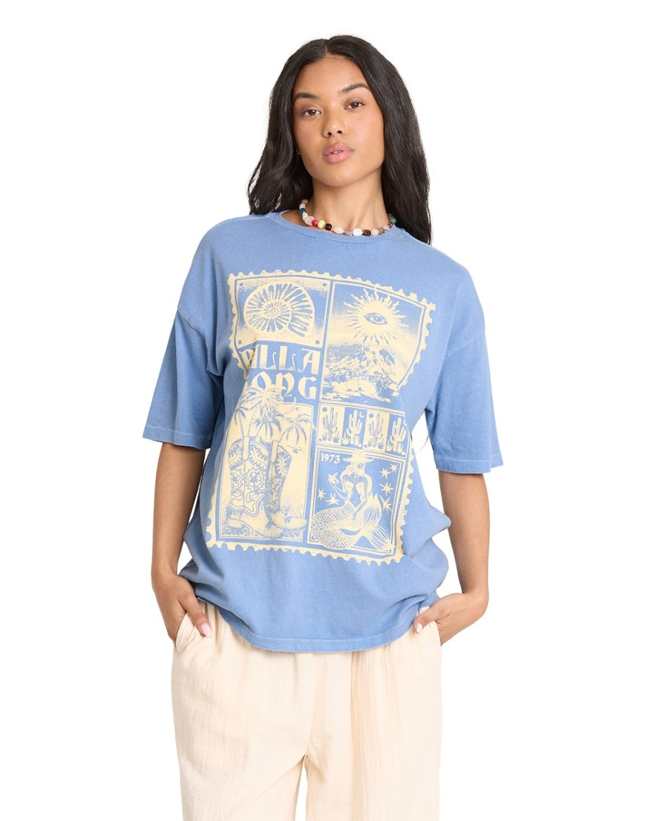 Across Skies Short Sleeve Tee in Blue Horizon