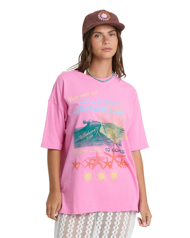Distant Stars Short Sleeve Tee in Party Pink
