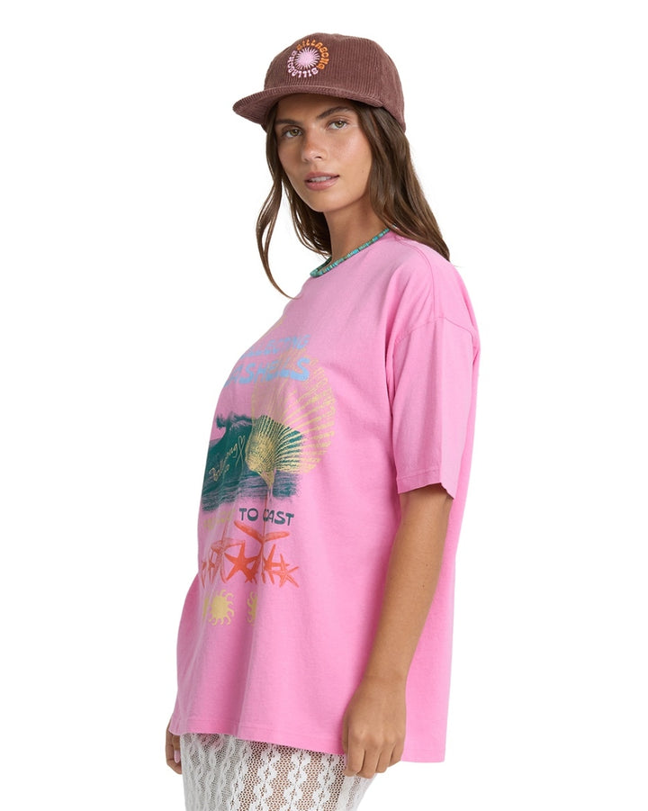 Distant Stars Short Sleeve Tee in Party Pink