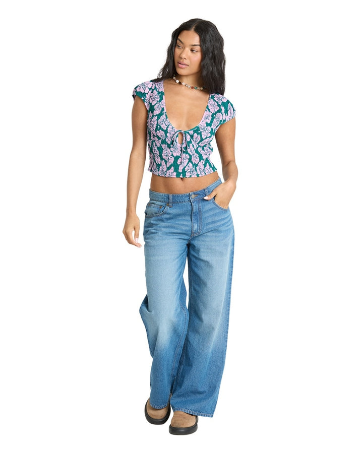Crush On You Woven Top in Deep Lagoon