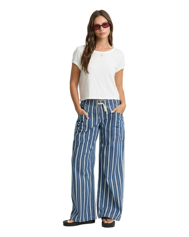 Zonte Elastic Waist Saltwashed Pant in Blue Smoke