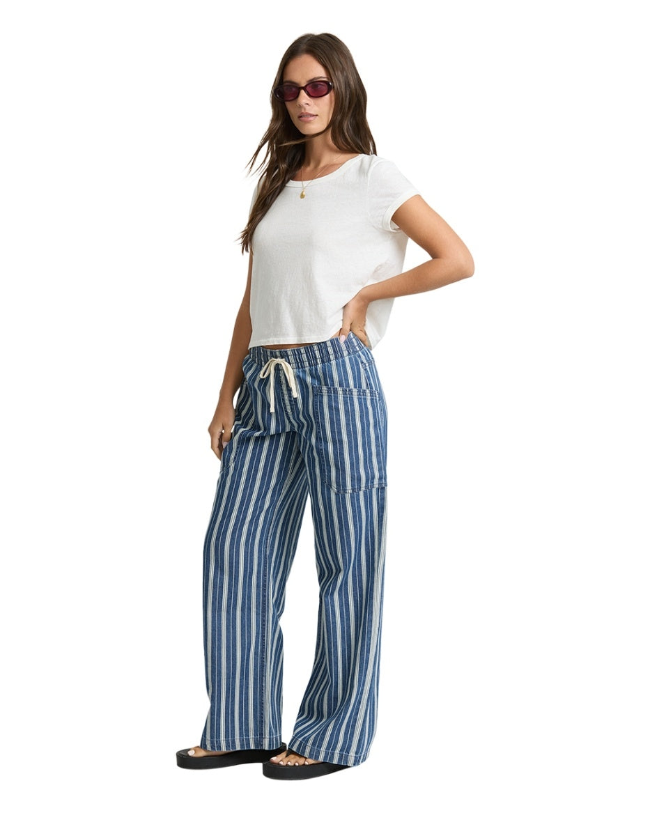 Zonte Elastic Waist Saltwashed Pant in Blue Smoke