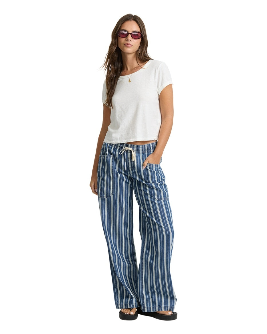 Zonte Elastic Waist Saltwashed Pant in Blue Smoke