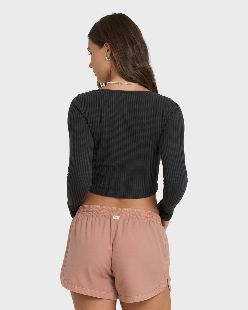 Paxton Long Sleeve Knit Top in Black Sands